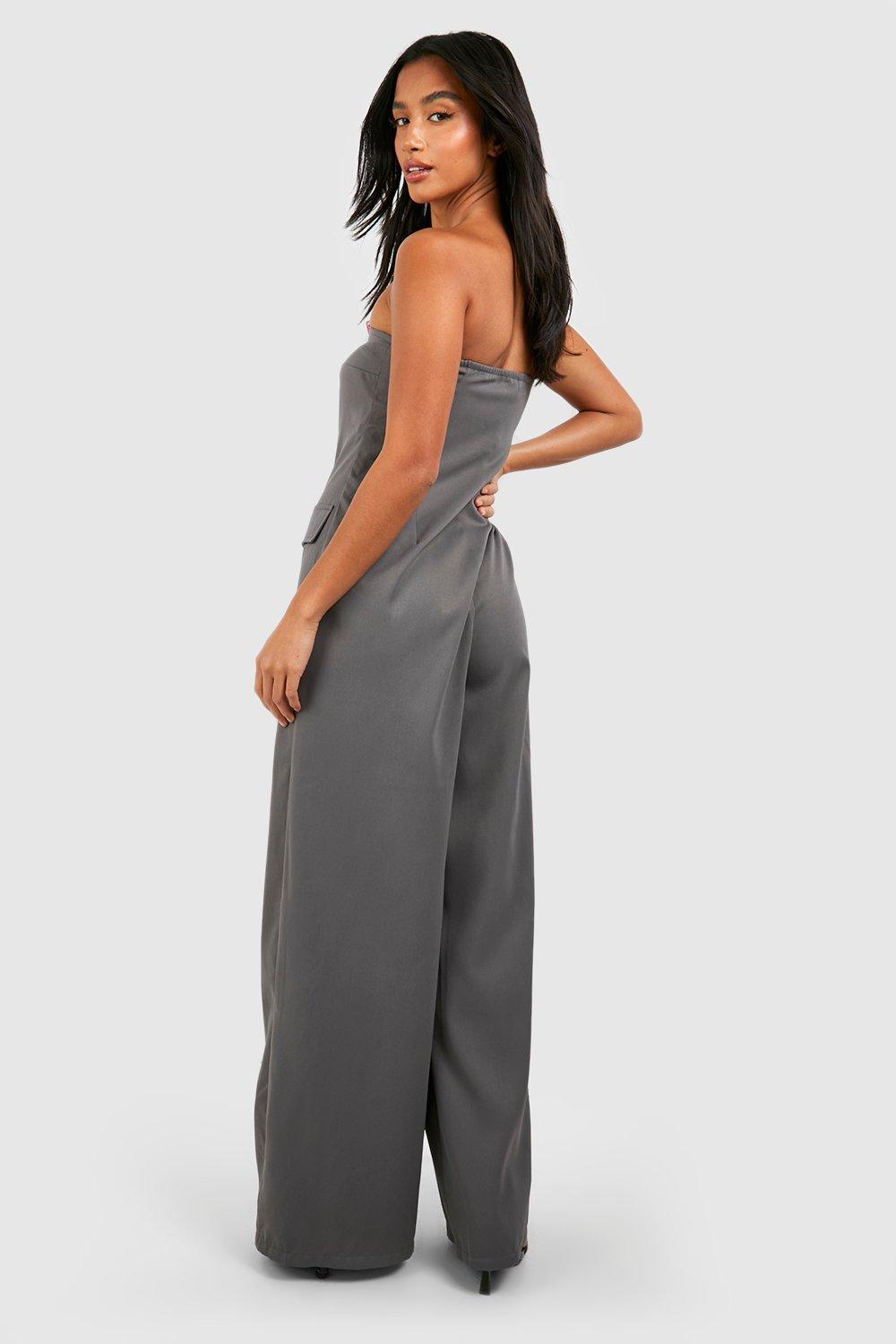 Grey store petite jumpsuit